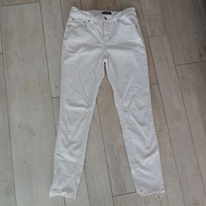 Izod white denim pants jeans with frayed legs sz 2